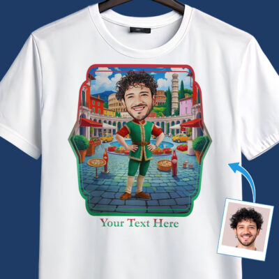 Custom Italian Flag T-Shirt for Men – Personalized Photo Tee for Italian Culture Lovers, Ideal Gift for Proud Italians T-shirts For Men www.customywear.com 2