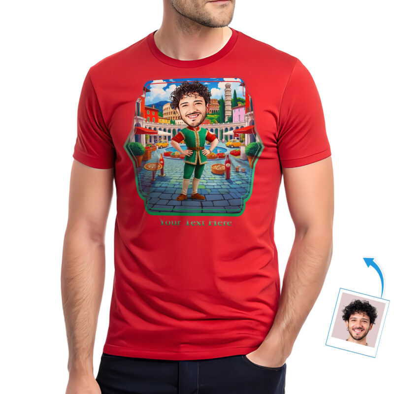 Individuelles T-Shirt mit italienischer Flagge für Herren – Personalisiertes Foto-T-Shirt für Liebhaber der italienischen Kultur, ideales Geschenk für stolze Italiener – customywear (5)