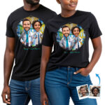 Custom Nurse & Doctor Couples T-Shirts – Personalized Photo-to-Art 100% Cotton Gift for Medical Couples on Birthdays, Anniversaries & Graduations T-shirts for Couple www.customywear.com 2