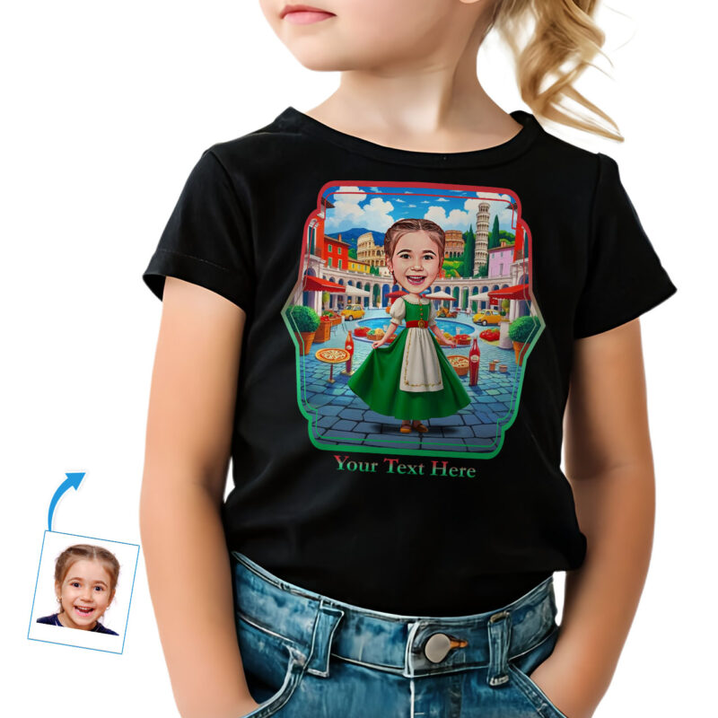 Personalized Italian Flag Dress T-Shirt for Toddler Girls – Custom Photo Tee with Italy Travel-Inspired Digital Art Customywear www.customywear.com Personalized Italian Flag Dress T-Shirt for Toddler Girls – Custom Photo Tee with Italy Travel-Inspired Digital Art Toddler Girl T-shirts www.customywear.com