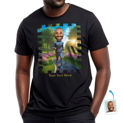 Personalized Custom Men’s Running T-Shirt Gift for Joggers – Photo to Digital Art Keepsake for Birthdays, Anniversaries & Christmas T-shirts For Men www.customywear.com