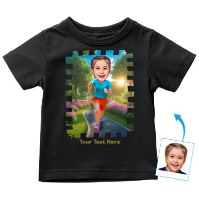 Custom Runner T-Shirt for Toddler Girls – Personalized Jogging Photo Tee for Active Little Outdoor Explorers Toddler Girl T-shirts www.customywear.com 2