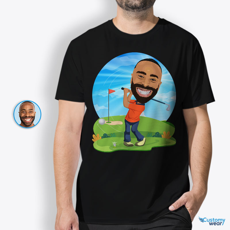 1a - create personalized T-shirt - Custom Poster - Portrait art - Pet portrait with your photo - Customywear Camiseta personalizada para amantes del golf | Foto a camiseta deportiva personalizada