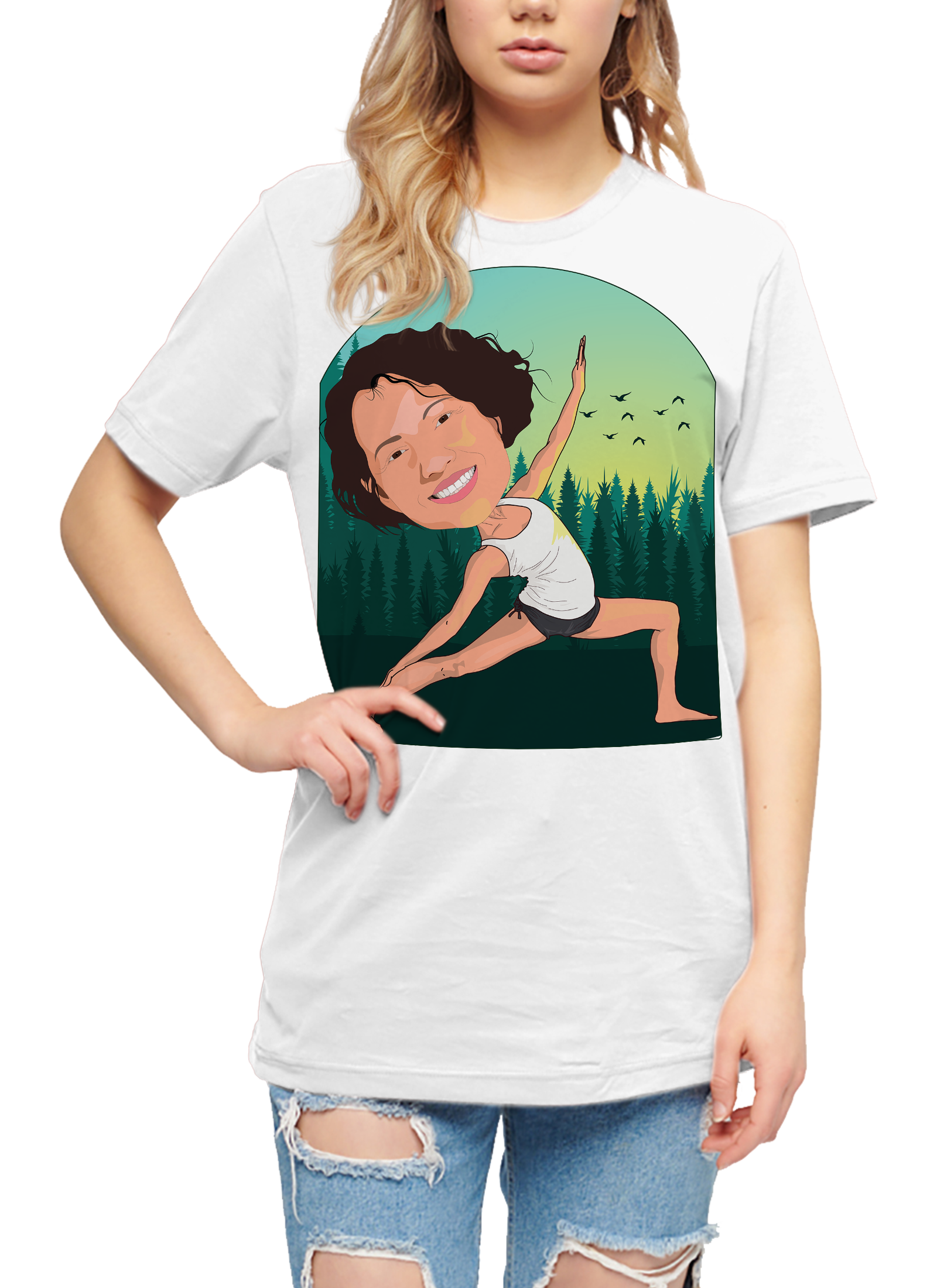 3p Maglietta yoga da spiaggia personalizzata per donna | Maglietta yoga personalizzata