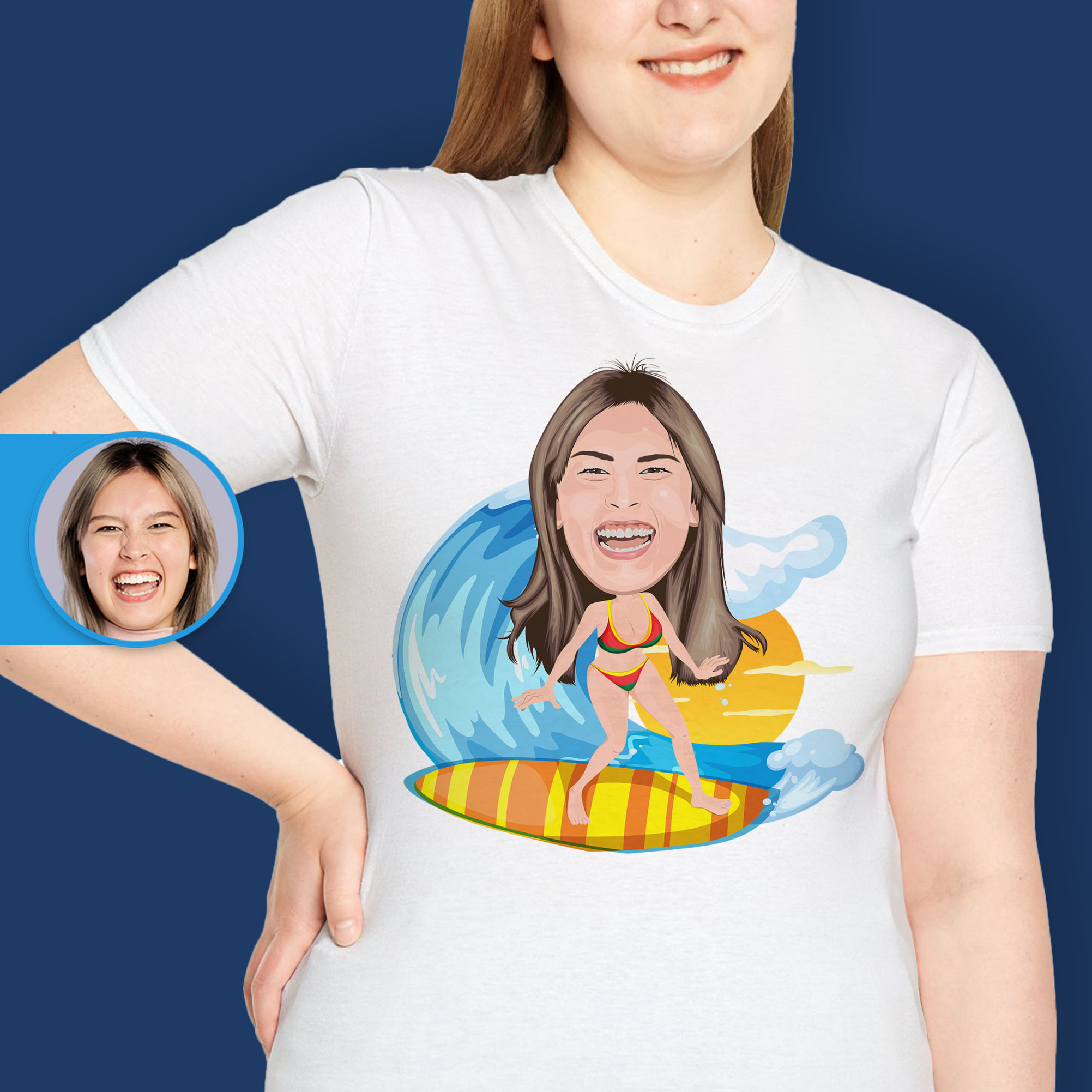 B - FEMALE 4 - create personalized T-shirt for men - women -kids-toddler-custom tee with your photo - Customywear - customy wear Vlastní Vánoční Bručoun T-Shirt pro Ženy – Stylové Vánoční Tričko pro Ženy
