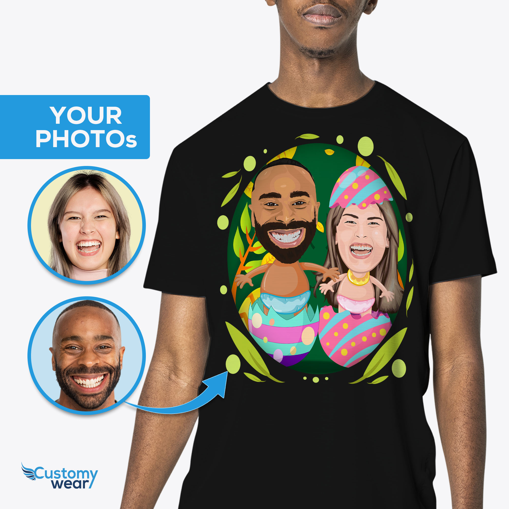 Custom_couples_Easter_shirts,_Easter_eggs_shirt,_Christian_shirts,_Gifts_for_him (1) Egyedi húsvéti tojásos póló - Személyre szabott Eggcellent póló