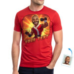 Custom Christmas Gym T-Shirt – Transform Your Photo into Bodybuilder Santa Working Out with Dumbbells T-shirts For Men www.customywear.com 6