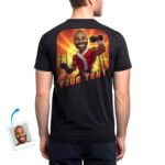 Custom Christmas Gym T-Shirt – Transform Your Photo into Bodybuilder Santa Working Out with Dumbbells T-shirts For Men www.customywear.com 7