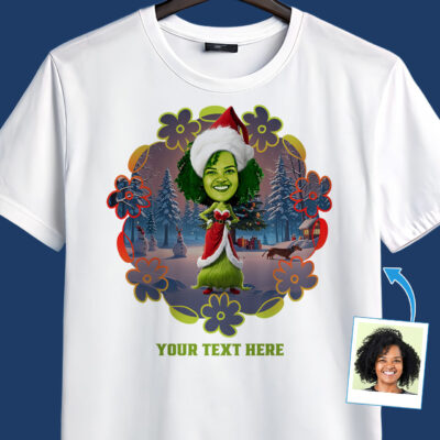 Custom The Grinch T Shirt – Personalized Grinch Shirt for Women with Your Photo Image T-shirt www.customywear.com 2
