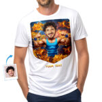 Custom Muscle T-Shirt – Turn Your Photo Into a Bodybuilder Flexing in Fire – Personalized Workout Tee for Men T-shirts For Men www.customywear.com 4