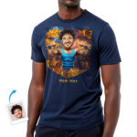 Custom Muscle T-Shirt – Turn Your Photo Into a Bodybuilder Flexing in Fire – Personalized Workout Tee for Men T-shirts For Men www.customywear.com 5