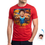 Custom Muscle T-Shirt – Turn Your Photo Into a Bodybuilder Flexing in Fire – Personalized Workout Tee for Men T-shirts For Men www.customywear.com 6