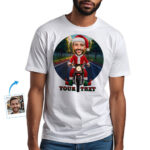 Santa Riding Motorcycle Christmas Tee – Custom Biker Santa Claus T-Shirt for Festive Riders T-shirts For Men www.customywear.com 2