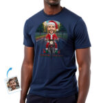 Santa Riding Motorcycle Christmas Tee – Custom Biker Santa Claus T-Shirt for Festive Riders T-shirts For Men www.customywear.com 5