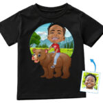 Custom Youth Bear Riding Shirt | Personalized Funny Kids Tee Customywear www.customywear.com 3 Custom Youth Bear Riding Shirt | Personalized Funny Kids Tee Boy's T-shirts www.customywear.com 3