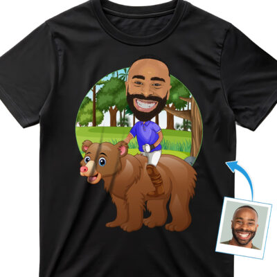 Custom Mens Bear Riding Shirt | Personalized Funny Gift T-shirts For Men www.customywear.com 2