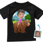 Personalized Bear Riding Shirt | Custom Funny Tee for All Ages Girl's T-shirts www.customywear.com 3