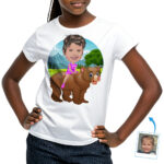 Personalized Bear Riding Shirt | Custom Funny Tee for All Ages Girl's T-shirts www.customywear.com 4