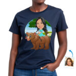Custom Bear Riding Women’s Shirt – Personalized Teddy Bear Tee T-shirts for Women www.customywear.com 5