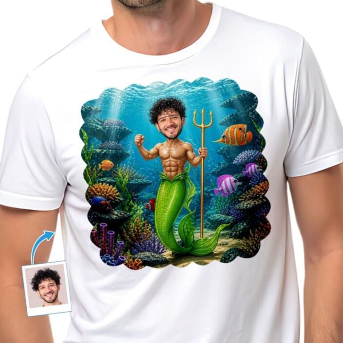 Capture Your Love Under the Waves Custom Mermaid Shirt for Him (12)