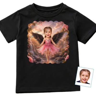 Custom Angel Girl Cute Fairy Shirt | Personalized Youth Fantasy Tee Girl's T-shirts www.customywear.com 2