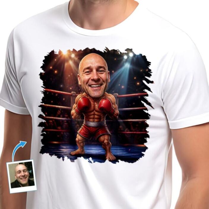 Custom Boxer Photo T-Shirt - Personalized Boxing Player Tee for Men (14)