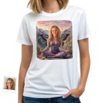 Custom Butterfly Yoga Woman T-Shirt | Personalized Nature-Inspired Tee T-shirts for Women www.customywear.com 4