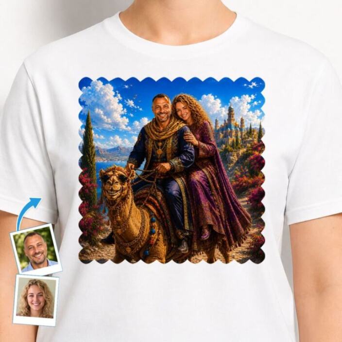 Custom Camel Ride Couple Shirt - Personalized Desert Animal Tee, Best Friend and Couples Gift (15)
