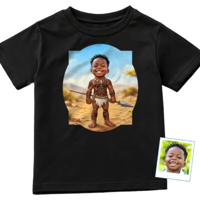 Custom Caveman Youth Boy Shirt | Personalized Ancient African Kids Tee Boy's T-shirts www.customywear.com 2