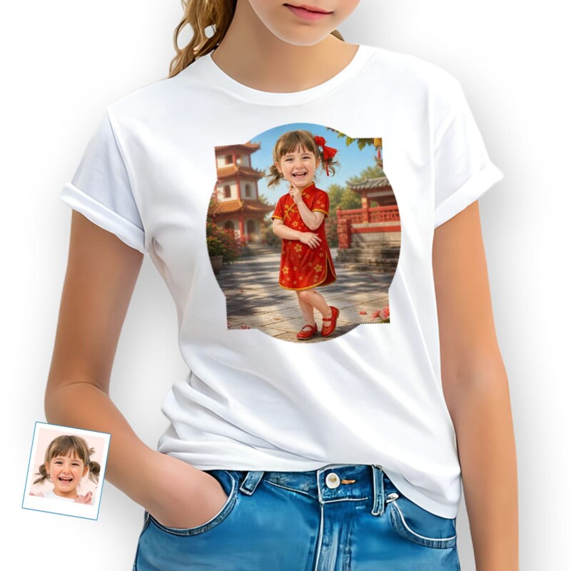Custom Chinese Girl Shirt Personalized Youngster’s Gift (5)