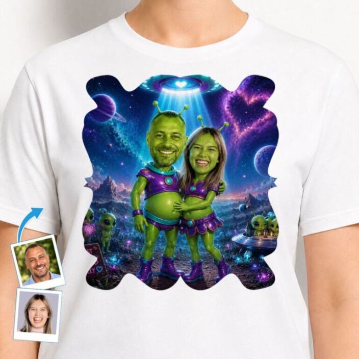 Custom Couples Alien Shirt - Personalized Space Anniversary and Birthday Gift (15)