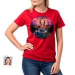 Custom Drummer Photo T-Shirt – Personalized Music Gift T-shirts for Women www.customywear.com 6