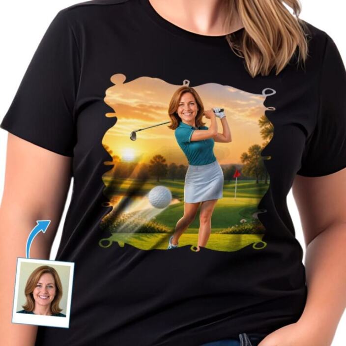 Custom Female Golf Player Shirt - Personalized Golf Tee (2)