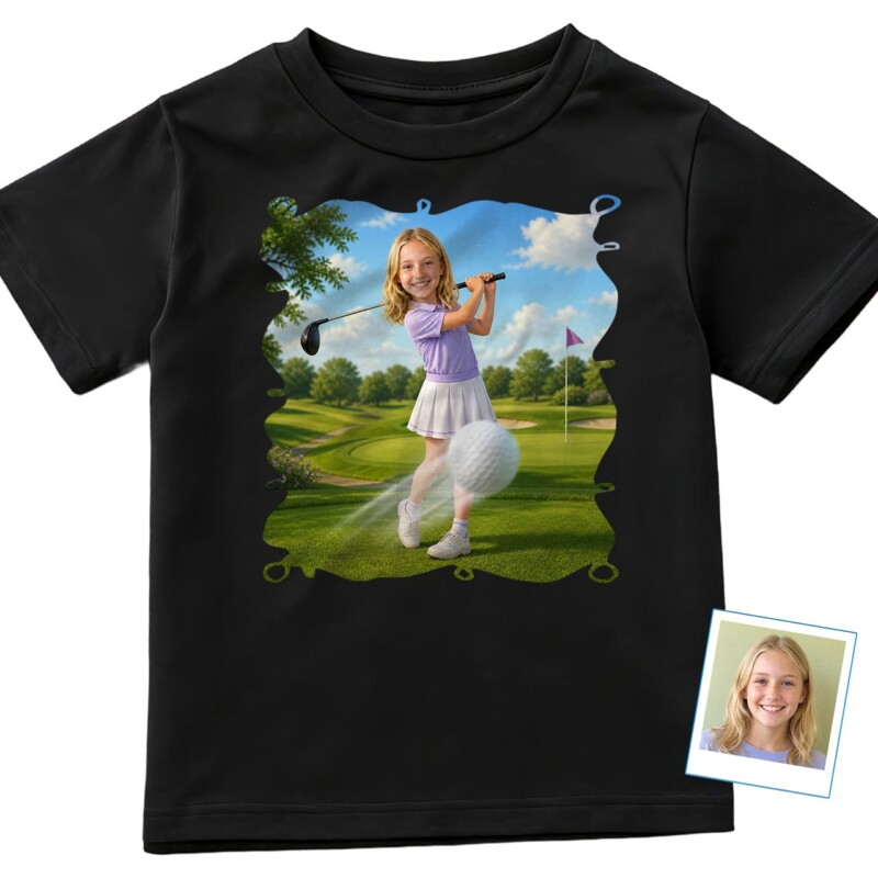 Custom Golf Lover T-Shirt Photo to Personalized Sports Tee (4)