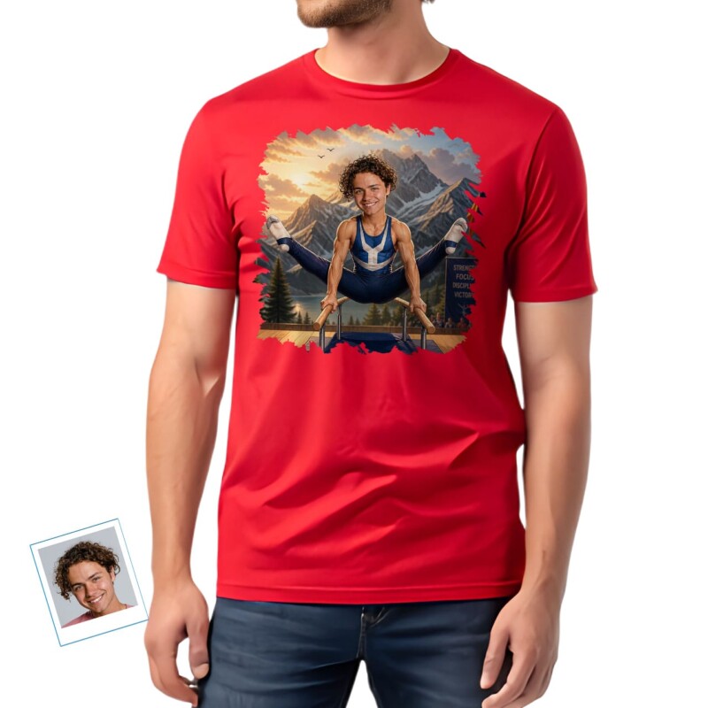 Custom Gymnastics Man Workout T-Shirt – Personalized Exercise Tee (18)