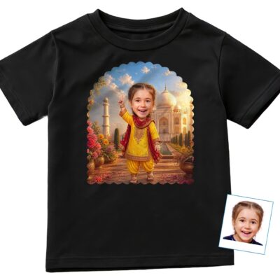 Custom Indian Girl Tee | Transform Your Photo to Personalized T-Shirt Girl's T-shirts www.customywear.com 2