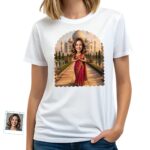 Custom Indian Saree T-Shirt for women – India Taj mahal travel tee T-shirts for Women www.customywear.com 4