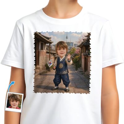 Custom Korean Boy Shirt | Personalized Korea Country Tour Tee for Travel Lovers Boy's T-shirts www.customywear.com