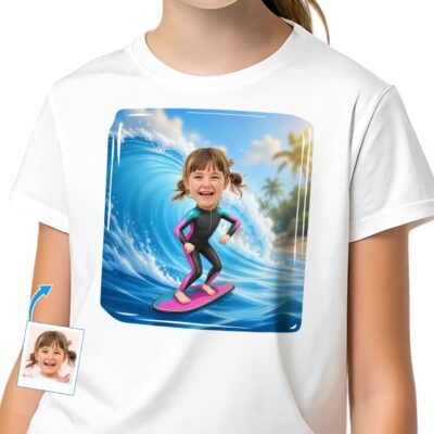 Custom Surfing Girl Youth Tee Girl's T-shirts www.customywear.com