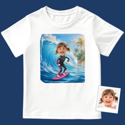 Custom Surfing Girl Youth Tee Girl's T-shirts www.customywear.com 2