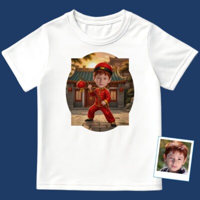 Custom Youth Chinese Traditional Shirt | Personalized China Art Gifts for Boys Boy's T-shirts www.customywear.com 2