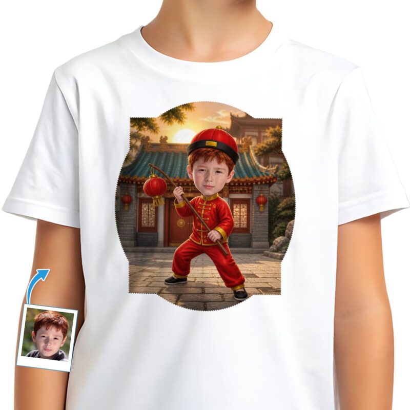 Custom Youth Chinese Traditional Shirt | Personalized China Art Gifts for Boys Boy's T-shirts www.customywear.com