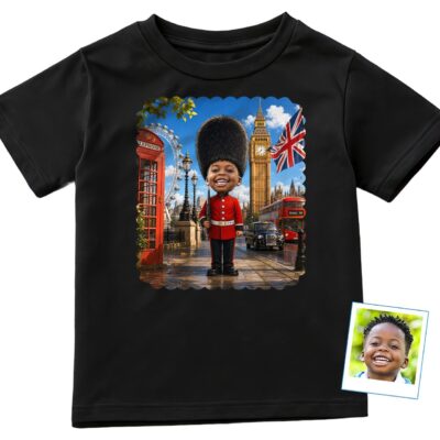 King’s Little Guardian: Custom Royal Guard Boys Shirt – Personalized London Tee Boy's T-shirts www.customywear.com 2
