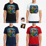 Mermaid Dreams Come True: Custom Photo Mermaid Couple Shirt T-shirts for Couple www.customywear.com 6
