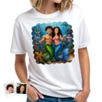 Mermaid Dreams Come True: Custom Photo Mermaid Couple Shirt T-shirts for Couple www.customywear.com 4