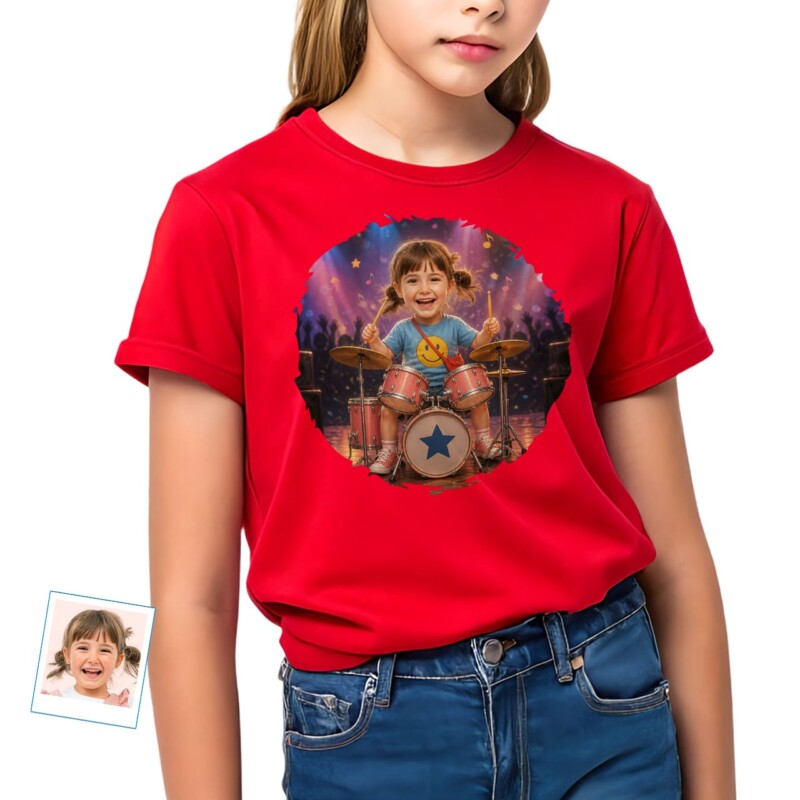 Personalized Drummer Girl Shirt – Custom Rock n Roll Kids Tee (16)