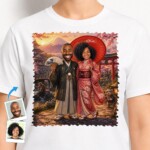 Personalized Japanese Couple Shirts – Custom Portrait Tees for Anniversary T-shirts for Couple www.customywear.com 2