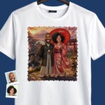 Personalized Japanese Couple Shirts – Custom Portrait Tees for Anniversary T-shirts for Couple www.customywear.com 3