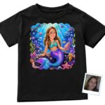 Personalized Mermaid Girl Youth T-Shirt | Custom Underwater Adventure Tee Girl's T-shirts www.customywear.com 3