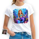 Personalized Mermaid Girl Youth T-Shirt | Custom Underwater Adventure Tee Girl's T-shirts www.customywear.com 4